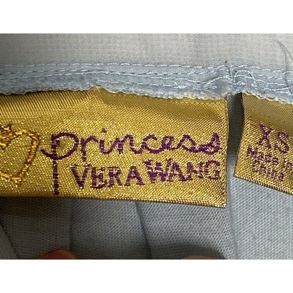 Princess Vera Wang Light Blue Sheer Lace Collared Button Down Tank Top Sz XS - Picture 4 of 8